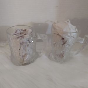 Two  Vintage 1993 Flintstones "RocDonald's" Frosted Mugs.